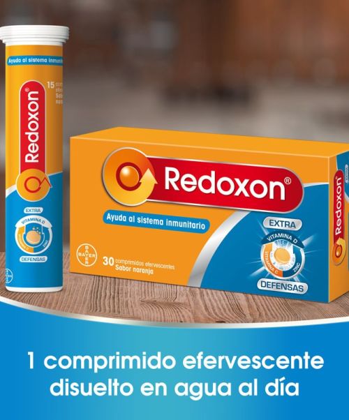 Redoxon Extra Defensas - Combina Vitamina D, Vitamina C y Zinc para mejorar los tres niveles de defensa naturales del ser humano.