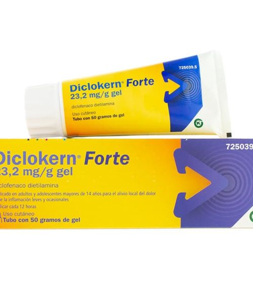 Diclokern forte 23.2mg/g 100g - Gel que alivia el dolor y las molestias oseas y musculares leves producidas por golpes o contusiones.