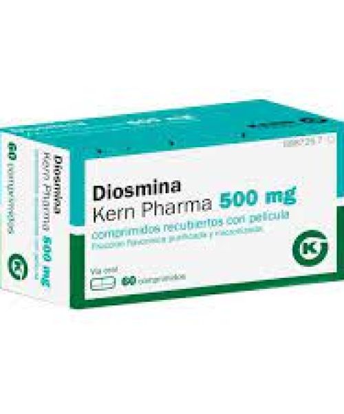 Diosmina Kern pharma 500mg - Comprimidos con efecto venotónico y vasoprotector que aumentan el tono de las venas y la resistencia de los capilares para tratar trastornos venosos.