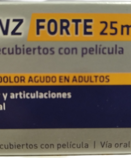 Dolovanz Forte 25mg  - Dolovanz es un medicamento que contiene el principio activo dexketoprofeno, un fármaco antiinflamatorio no esteroide (AINE) utilizado para aliviar dolor, inflamación y fiebre en casos como el dolor de cabeza, dolor dental, dolor menstrual, dolor de espalda, dolor de huesos y articulaciones, entre otros. 
