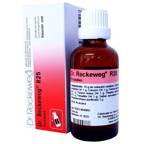  - Dr Reckeweg R25 es un medicamento homeopático indicado para afecciones de próstata.