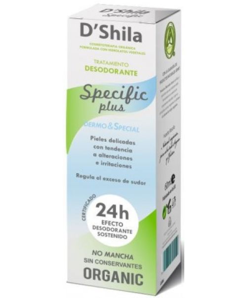 D'shila Desodorante specific plus - Evita la degradación del sudor combatiendo el mal olor a la vez que absorbe el exceso de humedad.