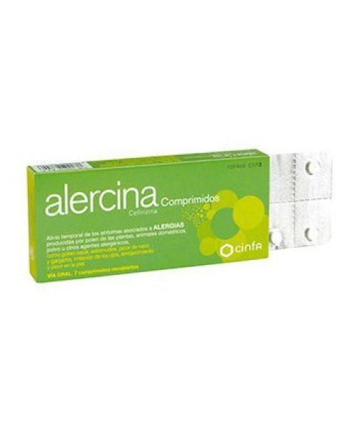 Alercina 10 mg - Comprimidos para tratar diferentes síntomas derivados de la alergia, como lagrimeo, moqueo, congestión y estornudos.