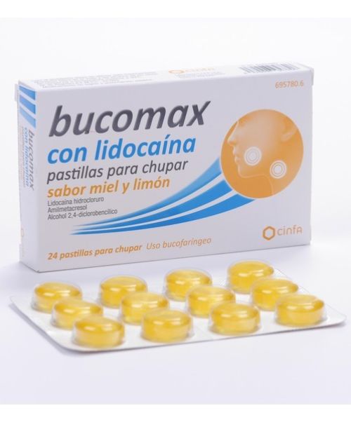 Bucomax lidocaina Miel Limón - Calma el dolor de las infecciones fuertes de boca y garganta.
