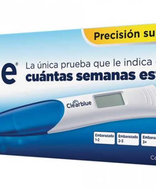 Clearblue Test Embarazo - Prueba de embarazo de alta precisión que indica las semanas de gestación. Con pantalla digital. Su precisión supera el 99%. Se utiliza con una muestra de orina.  