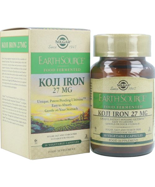 Earth Source Koji Iron - Hierro fermentado de koji de origen natural. El hierro ayuda a reducir el cansancio y la fatiga y a apoyar las defensas inmunológicas.