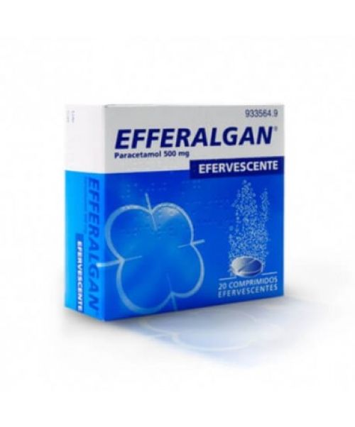 Efferalgan 500 mg - Paracetamol para tratar los diferentes tipos de dolores, bajar la fiebre y calmar el malestar general. Válidos para el dolor de cabeza, de muelas, de boca en general, de regla, de espalda, golpes...