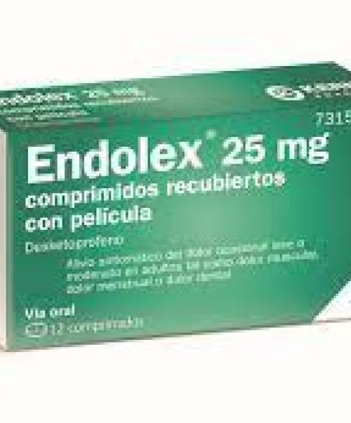 Endolex 25mg  - Endolex es un medicamento que contiene el principio activo dexketoprofeno, un fármaco antiinflamatorio no esteroide (AINE) utilizado para aliviar dolor, inflamación y fiebre en casos como el dolor de cabeza, dolor dental, dolor menstrual, dolor de espalda, dolor de huesos y articulaciones, entre otros. 