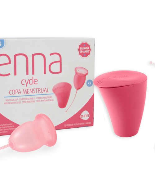 Enna Cycle Copa Menstrual S - Enna cycle está fabricada en España con silicona líquida de grado médico, totalmente compatible con el organismo ya que no genera ninguna reacción adversa.