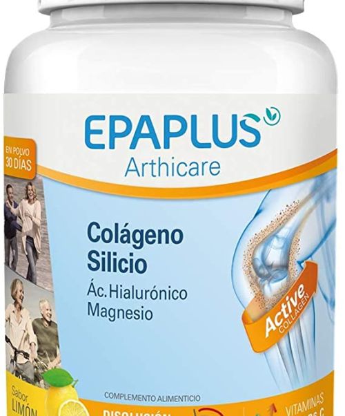 EPAPLUS Arthicare Colageno Silicio Limón - Para el mantenimiento de las articulaciones en estado óptimo. Colágeno, Silicio, Acido Hialurónico y Magnesio además de mas vitaminas y minerales para el correcto mantenimiento de las articulaciones. Evita el desgaste y mantiene las articulaciones, músculos y huesos condiciones normales<br><br>