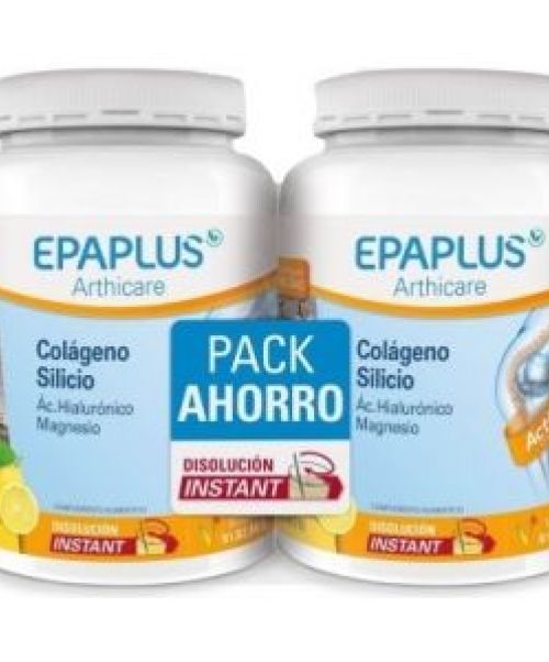 EPAPLUS Arthicare Colageno Silicio Limón Pack Ahorro - Para el mantenimiento de las articulaciones en estado óptimo. Colágeno, Silicio, Acido Hialurónico y Magnesio además de mas vitaminas y minerales para el correcto mantenimiento de las articulaciones. Evita el desgaste y mantiene las articulaciones, músculos y huesos condiciones normales