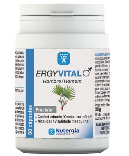 Ergyvital Hombre - Es un complemento alimenticio para los hombres de más de 45 años utilizado para el buen funcionamiento de la próstata.