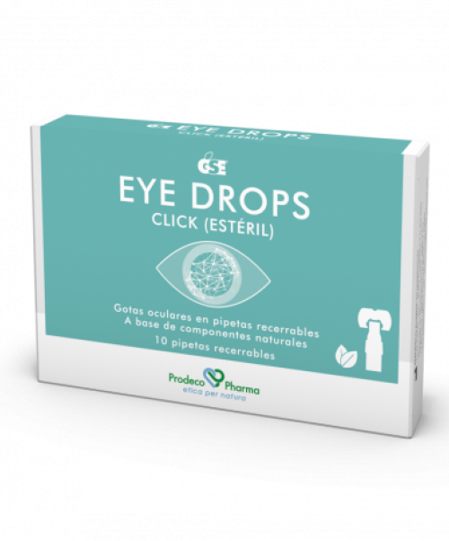 Eye Drops Click - Trata la conjuntivitis, creando una película protectora sobre los ojos. Contrarrestan la contaminación, el humo, el viento... previniendo y mitigando la fatiga, quemazón y picor. 