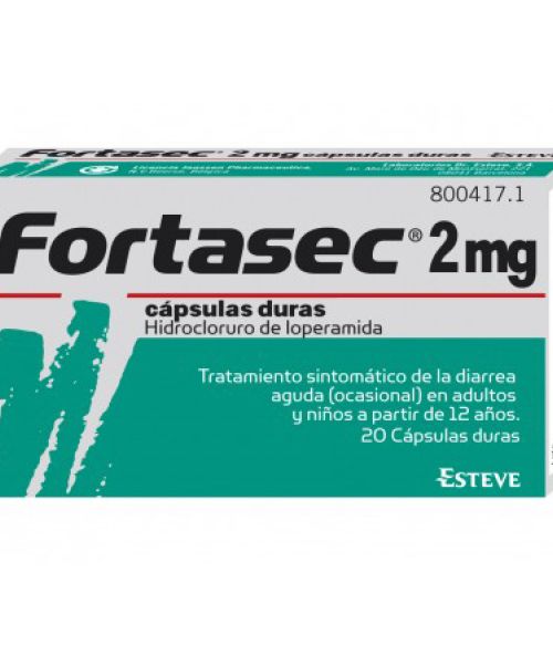 Fortasec 2 mg  - Antidiarreico a base de derivados opiáceos, utilizadas en el tratamiento de la diarrea aguda.