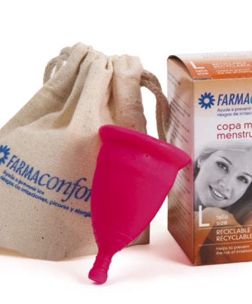 Farmaconfort  Copa Menstrual L - Farmaconfort está fabricada en España con TPE de grado médico, totalmente compatible con el organismo ya que no genera ninguna reacción adversa.