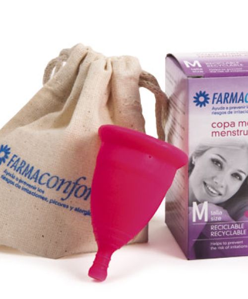 Farmaconfort  Copa Menstrual M - Farmaconfort está fabricada en España con TPE de grado médico, totalmente compatible con el organismo ya que no genera ninguna reacción adversa.