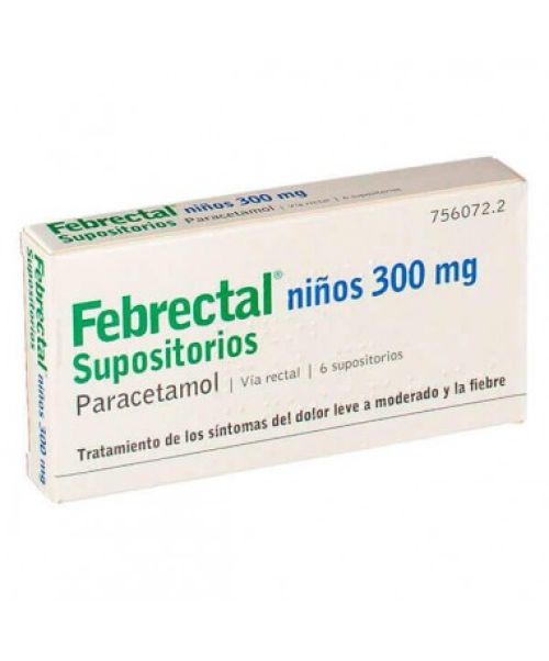 Febrectal 300mg - Paracetamol para niños para tratar los diferentes tipos de dolores, bajar la fiebre y calmar el malestar general. Válidos para el dolor de cabeza, de muelas, de boca en general, de regla, de espalda, golpes...