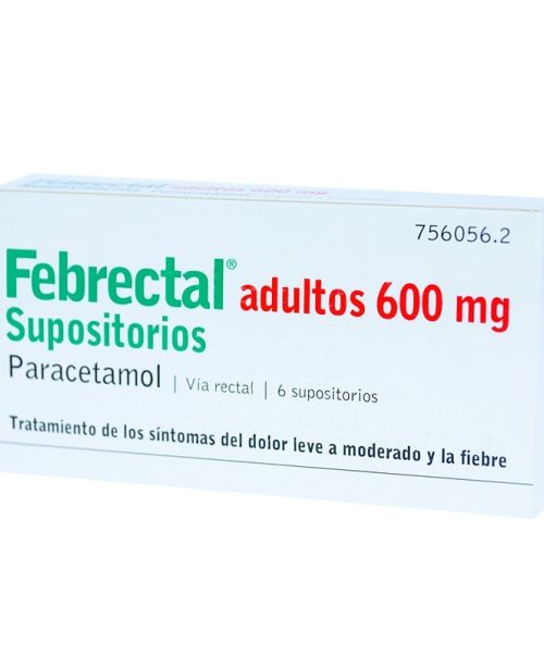 Febrectal 600mg - Paracetamol para tratar los diferentes tipos de dolores, bajar la fiebre y calmar el malestar general. Válidos para el dolor de cabeza, de muelas, de boca en general, de regla, de espalda, golpes...