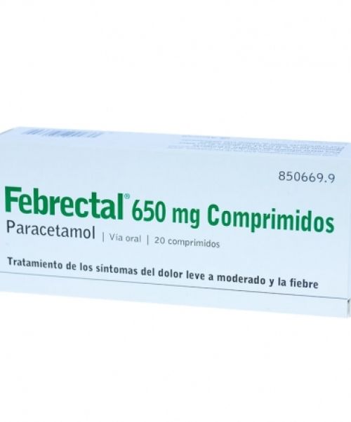 Febrectal (650 mg) - Son unos comprimidos a base de paracetamol para tratar los diferentes tipos de dolores. Válido para el dolor de cabeza, de espalda, lumbago, de muelas... 