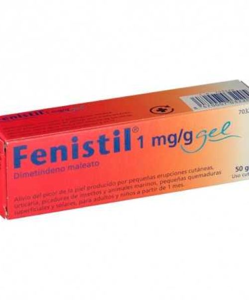 Fenistil gel (0.1%) - Gel antihistamínico. Calma el picor de las picaduras de mosquitos, las irritaciones y las quemaduras solares entre otras cosas.
