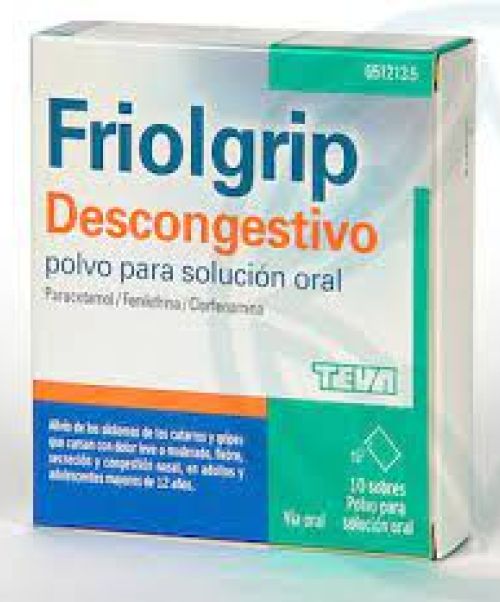 Friolgrip descongestivo - Calman los síntomas de la gripe. Ayuda a disminuir los síntomas de resfriado, fiebre, catarro, rinitis, sinusitis, mocos y malestar general.