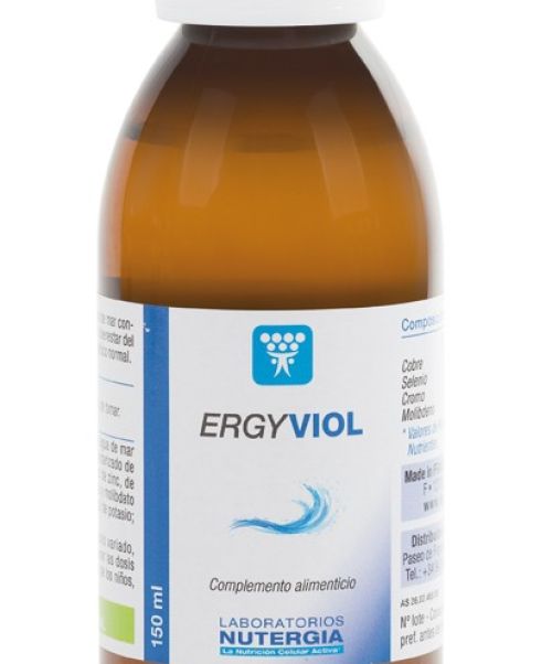 Ergyviol  -  Mejora la vitalidad y estimula las defensas del organismo. Es un complemento alimenticio a base de oligoelementos del agua de mar, litotamno (alga marina rica en minerales) y oligoelementos que contribuyen al bienestar del organismo.