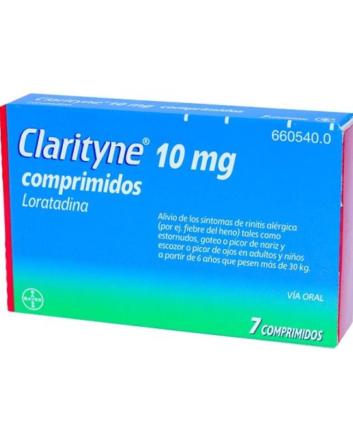 Clarityne 10 mg - Son unos comprimidos utilizados en la rinitis alérgica y en la congestión nasal.