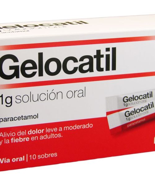 Gelocatil 1g - Paracetamol para tratar los diferentes tipos de dolores, bajar la fiebre y calmar el malestar general. Válidos para el dolor de cabeza, de muelas, de boca en general, de regla, de espalda, golpes...