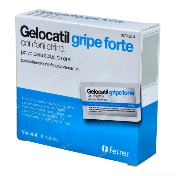 Gelocatil gripe forte fenilefrina 