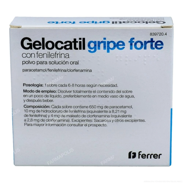 Gelocatil gripe forte fenilefrina 