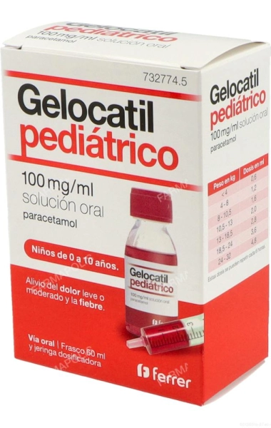 Gelocatil pediátrico 100mg/ml 60ml