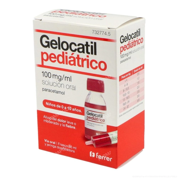 Gelocatil pediátrico 100mg/ml 60ml