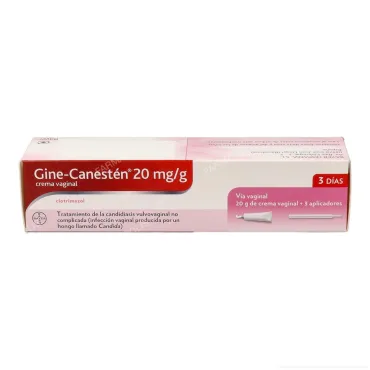  - Gine canesten es una crema vaginal para tratar los hongos vaginales o candidiasis. Calmar el picor y el escozor vaginal y combate la infección fúngica.
