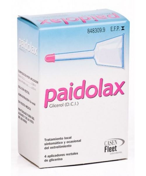 Paidolax  - Microenemas laxantes para niños. Libera el intestino en caso de estreñimiento en la parte final del colon.