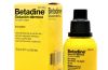 composición betadine - Solución que se utiliza para desinfectar pequeñas heridas, cortes superficiales de la piel y quemaduras leves.<br>