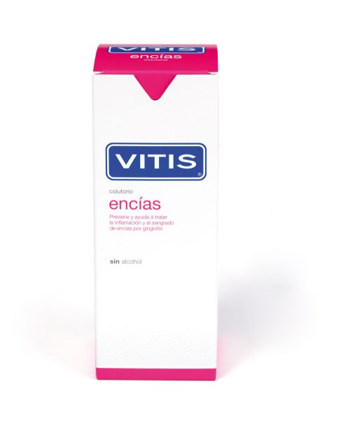 Vitis Encías Colutorio   - Es un enjuague bucal específicamente formulado para controlar la gingivitis. Su uso continuado ayuda a prevenir la inflamación y el sangrado de las encías. 