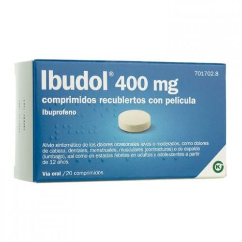  - Antiinflamatorio vía oral (ibuprofeno) . Se usan para el dolor de garganta (anginas), dolor de cabeza, fiebre, dolores musculares y menstruales.