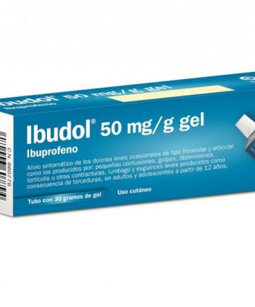 Ibudol 50mg/g gel - Gel que alivia el dolor y las molestias oseas y musculares leves producidas por golpes o contusiones.