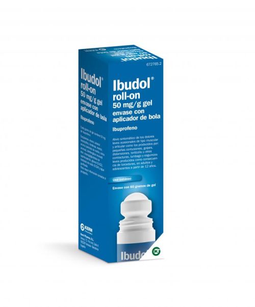 Ibudol 50mg/g roll-on - Gel que alivia el dolor y las molestias oseas y musculares leves producidas por golpes o contusiones.