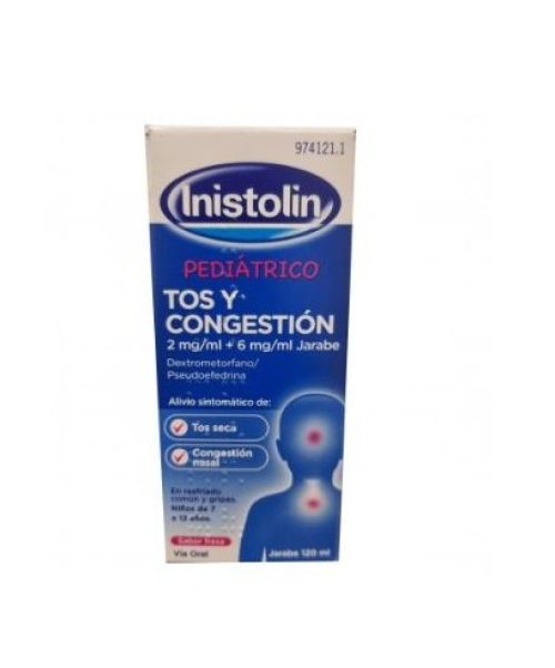 Inistolin pediátrico tos y congestión - Es un jarabe para niños para calmar la tos y cortar la congestión nasal. 