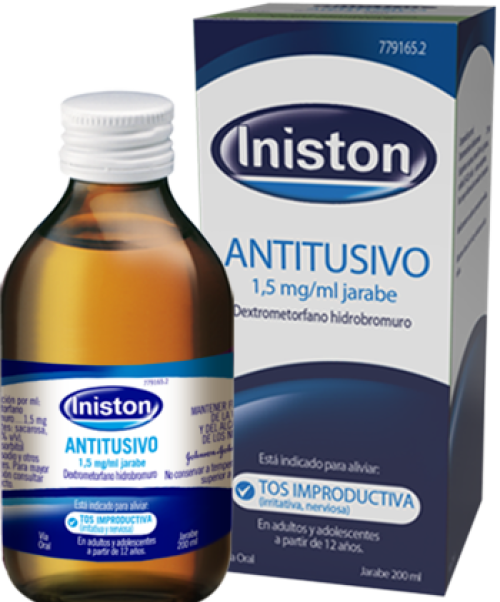 Iniston antitusivo 1.5mg/ml - Calma la tos seca e irritativa, también llamada tos de perro. Válido también para la tos nerviosa.