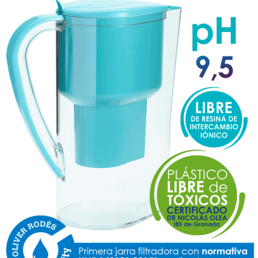  - 1. Filtra: Elimina el 99,9% del cloro, los fluoruros, las bacterias, el plomo, el cobre, el aluminio, el mercurio, el cadmio,  al arsénico y el nitrógeno nítrico.2. Alcaliniza el agua.3. Ioniza el agua.
