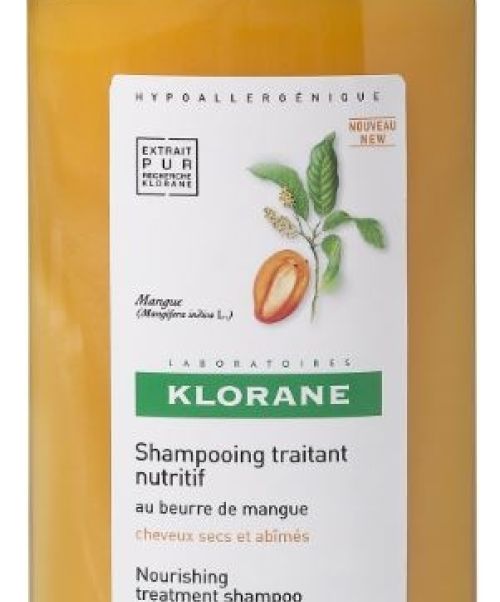 Klorane champú al mango   -  Nutre el cabello seco y repara la flexibilidad, la suavidad y el brillo. 