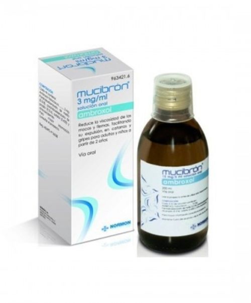 Mucibron 3mg/ml - Jarabe que trata las secreciones bronquiales, ayudando a fluidificar el moco y las flemas.
