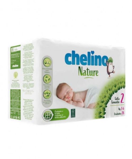 Chelino Nature Talla 2 - Son una solución higiénica especialmente concebida para proteger de la humedad y mantener secos a los bebés entre 3 y 6 kilos durante 12 horas