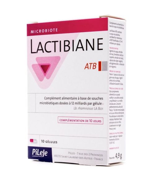 Lactibiane ATB - Probioticos especificos para toma de antibioticos.  Para tomar como preventivo o cuando los antibioticos han producido efectos secundarios en el organismo. Diarreas pasajeras asociadas a la toma de antibióticos.