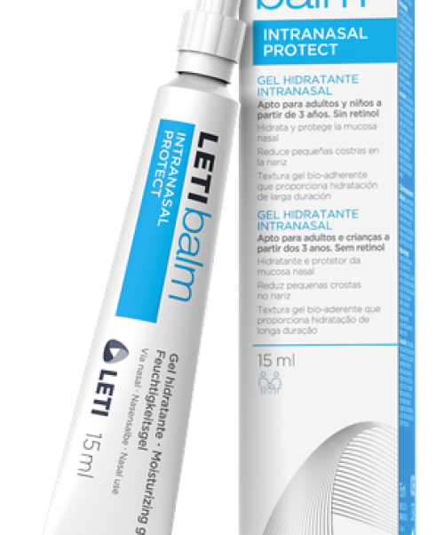 Letibalm intranasal - Gel con gran poder hidratante para el cuidado y protección de la mucosa nasal.Textura gel bio-adherente que proporciona hidratación de larga duración.<br>