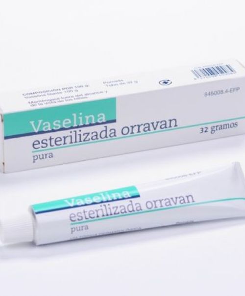 Vaselina esteril orravan  - Pomada a base de vaselina que se puede usar como lubricante, como tratamiento de la piel seca y agrietada para las irritaciones cutáneas o como protector gracias a sus propiedades emolientes.