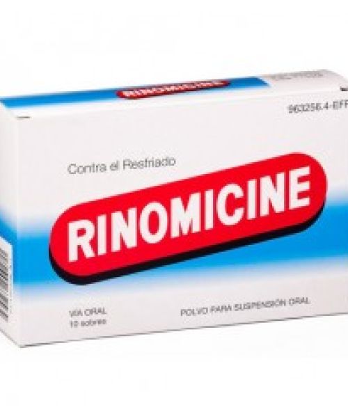 Rinomicine  - Alivian los síntomas de la gripe. Son unos sobres para tratar los procesos catarrales que cursen con fiebre, congestión nasal y malestar general. 
