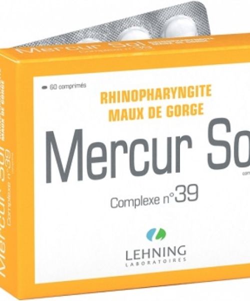 Mercur Sol Complejo Nº 39  - Es un medicamento homeopático para rinofaringitis, en afecciones de garganta e infecciones de la traquea.